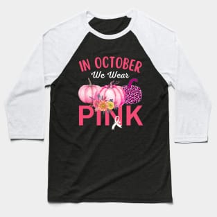 Cute Pink Pumpkins Breast Cancer Awareness Month Baseball T-Shirt